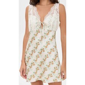 NEW FREE PEOPLE INTIMATELY COUNTRYSIDE MINI SLIP DRESS IN IVORY COMBO MEDIUM